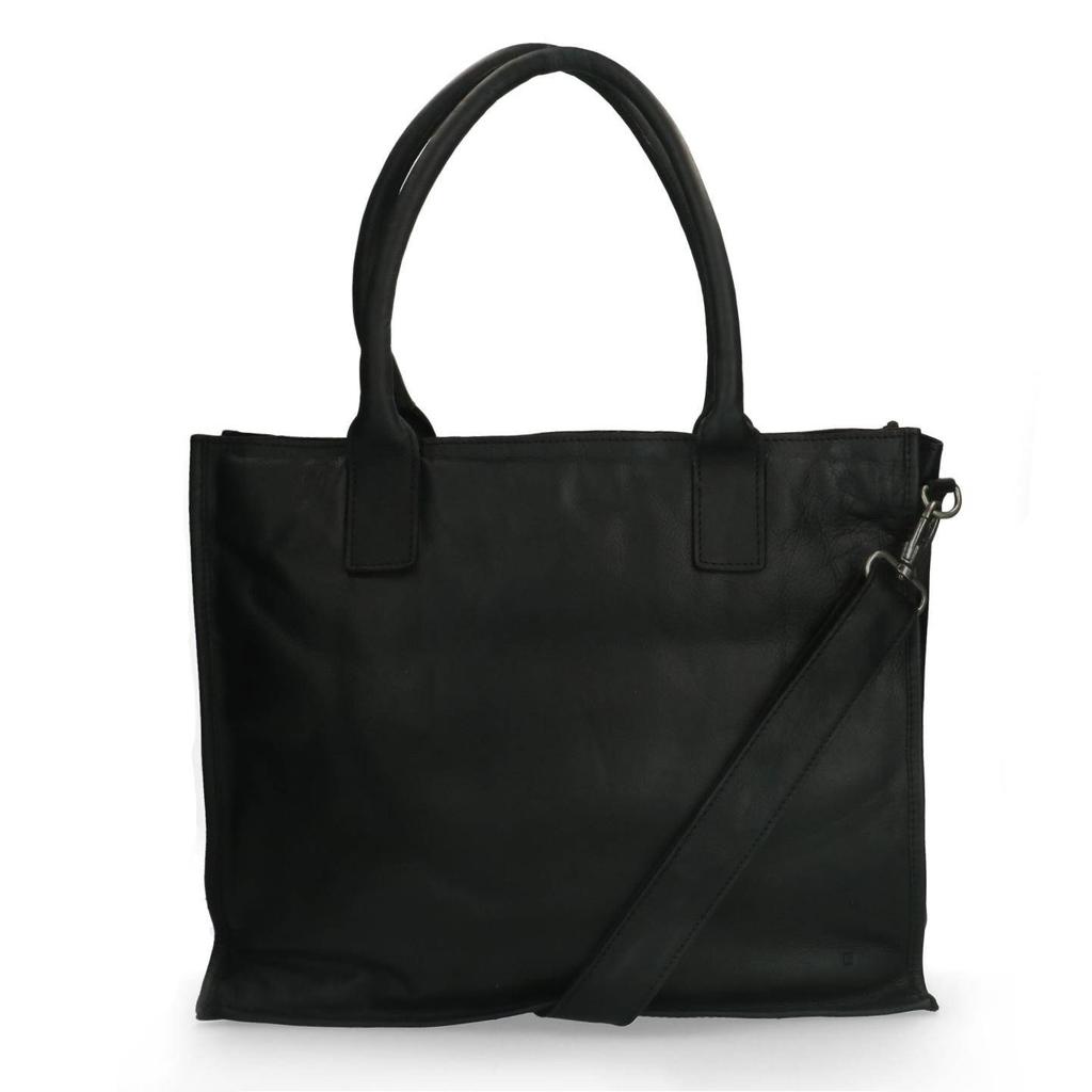 Manfield leren crossbody tas zwart