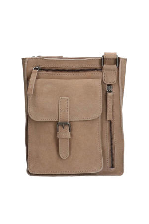 suède crossbody tas beige