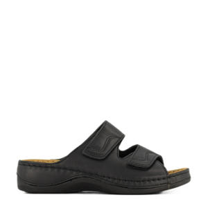 leren slippers zwart