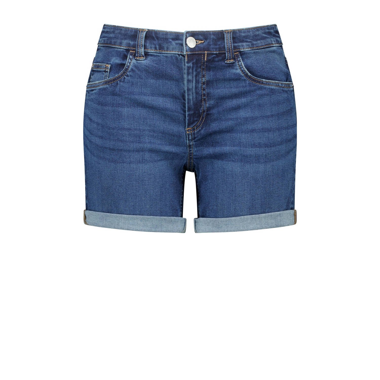 MS Mode slim fit short dark blue denim