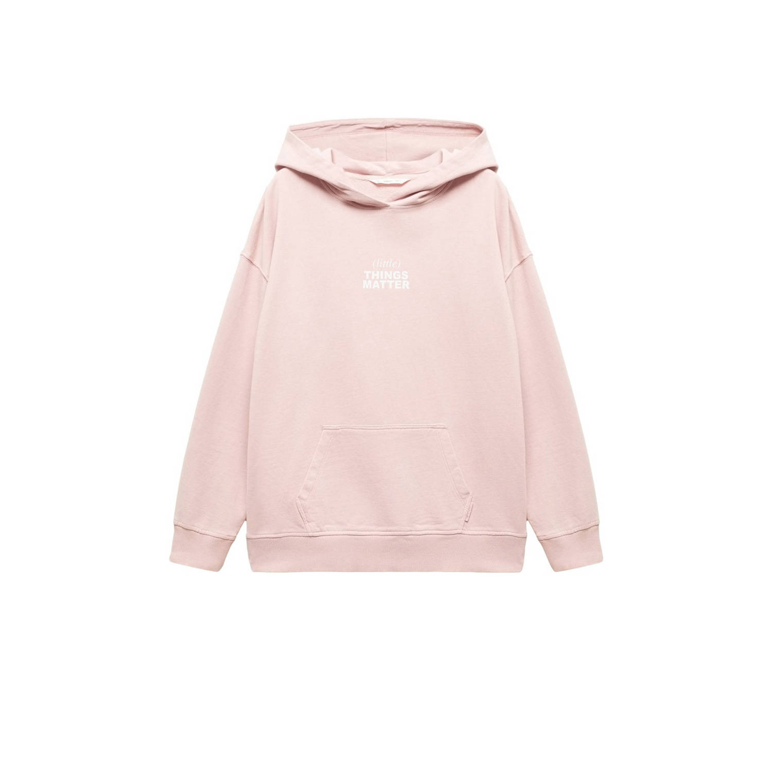 Mango Kids hoodie met tekst roze