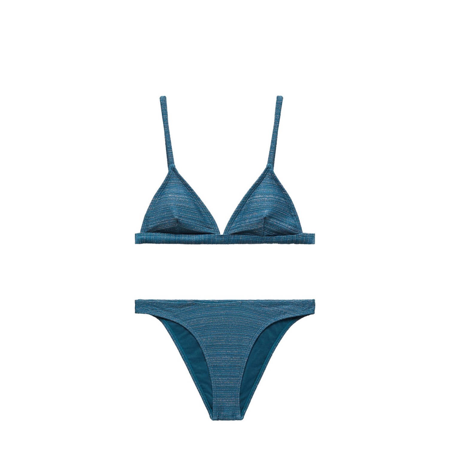 Mango Kids triangel bikini met lurex blauw