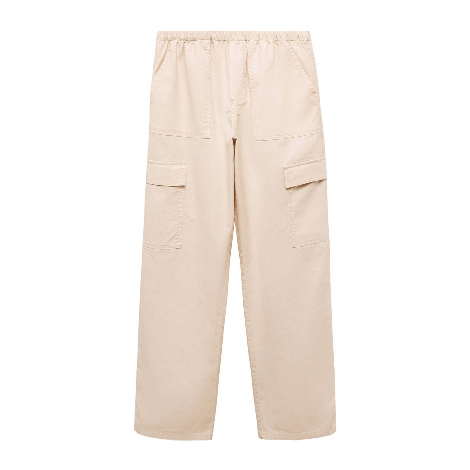 Mango Kids cargobroek lichtbeige Meisjes Katoen Effen 152(XXS)