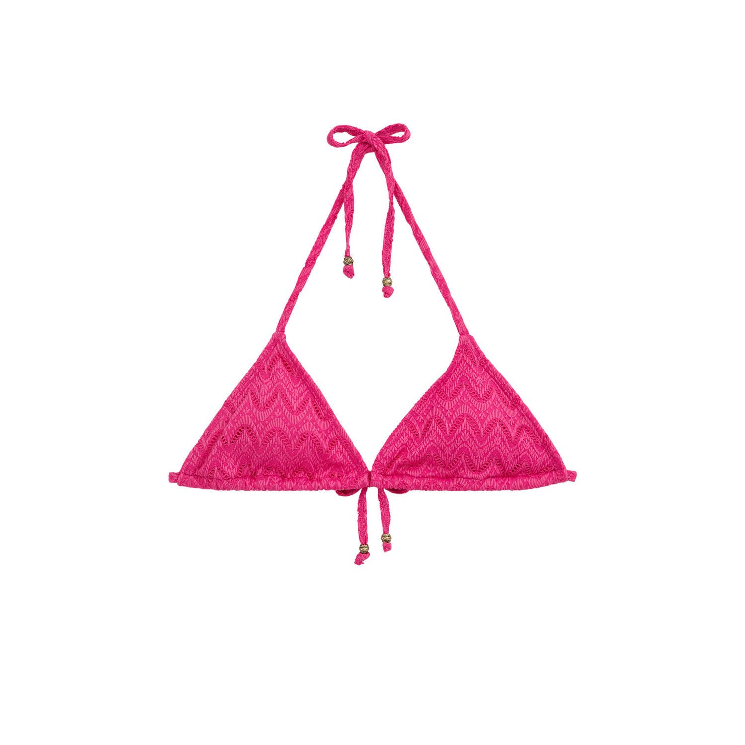 WE Fashion voorgevormde crochet triangel bikinitop fuchsia