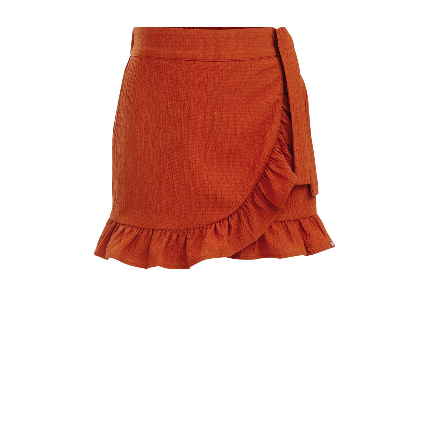 WE Fashion effen skort Rok Bruin Meisjes Gerecycled polyester Effen 110 116