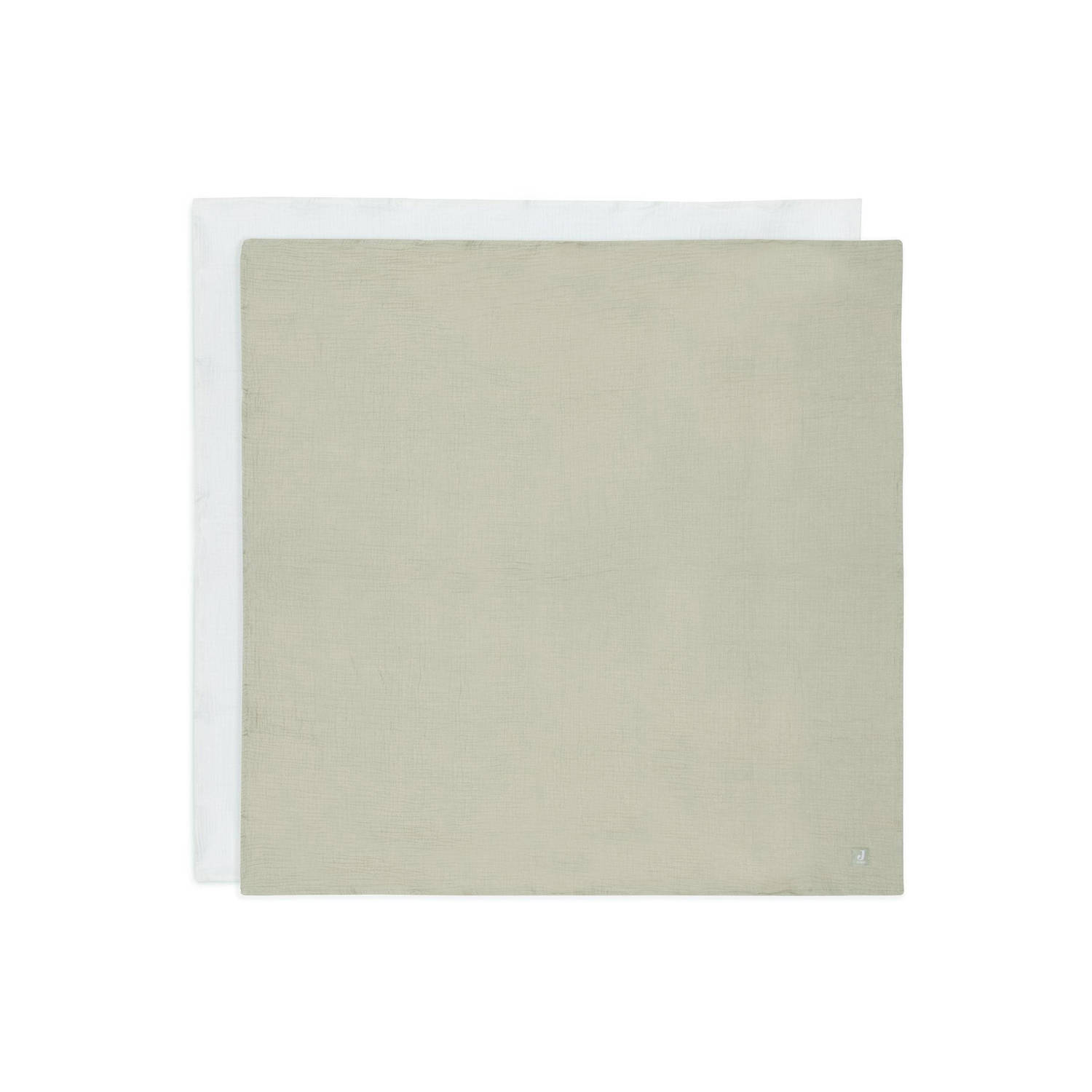 Jollein Hydrofiele Doek Large 115x115cm Olive Green Ivory (2pack) Hydrofiele luiers Groen