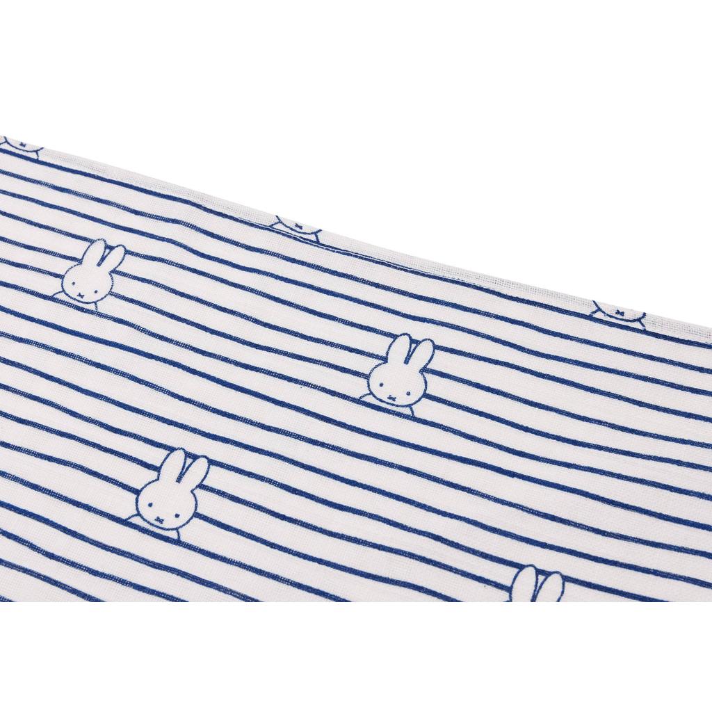 Jollein Couverture Bébé Miffy Rayures Navy – 75x100 Cm, Mousseline 100% Coton, TOG 0.5, Douceur Absolue Certifiée Oeko-Tex