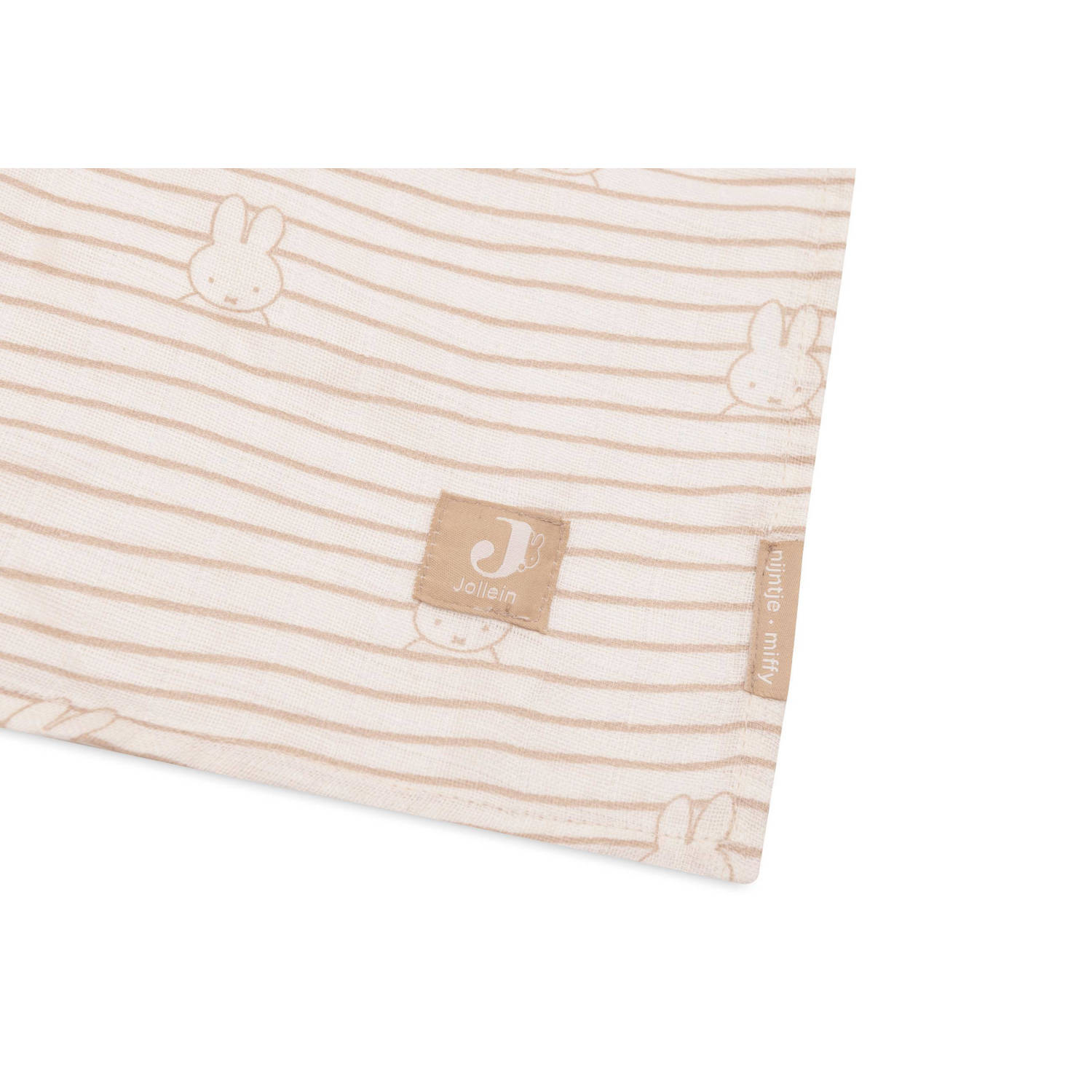 Jollein hydrofiele doek large Miffy Stripe Biscuit set van 2
