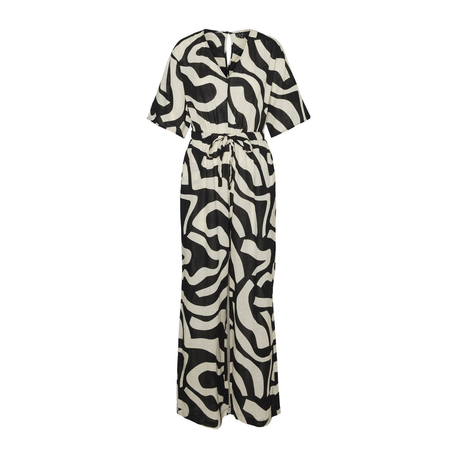 VERO MODA jumpsuit VMAGNETE met grafische print zwart wit