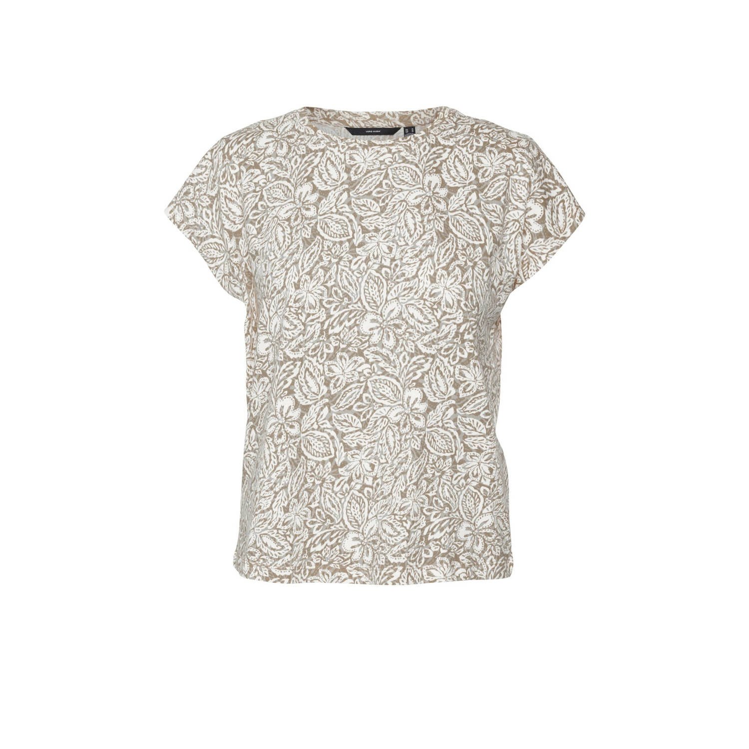 VERO MODA gebloemd T-shirt VMNETHE ecru