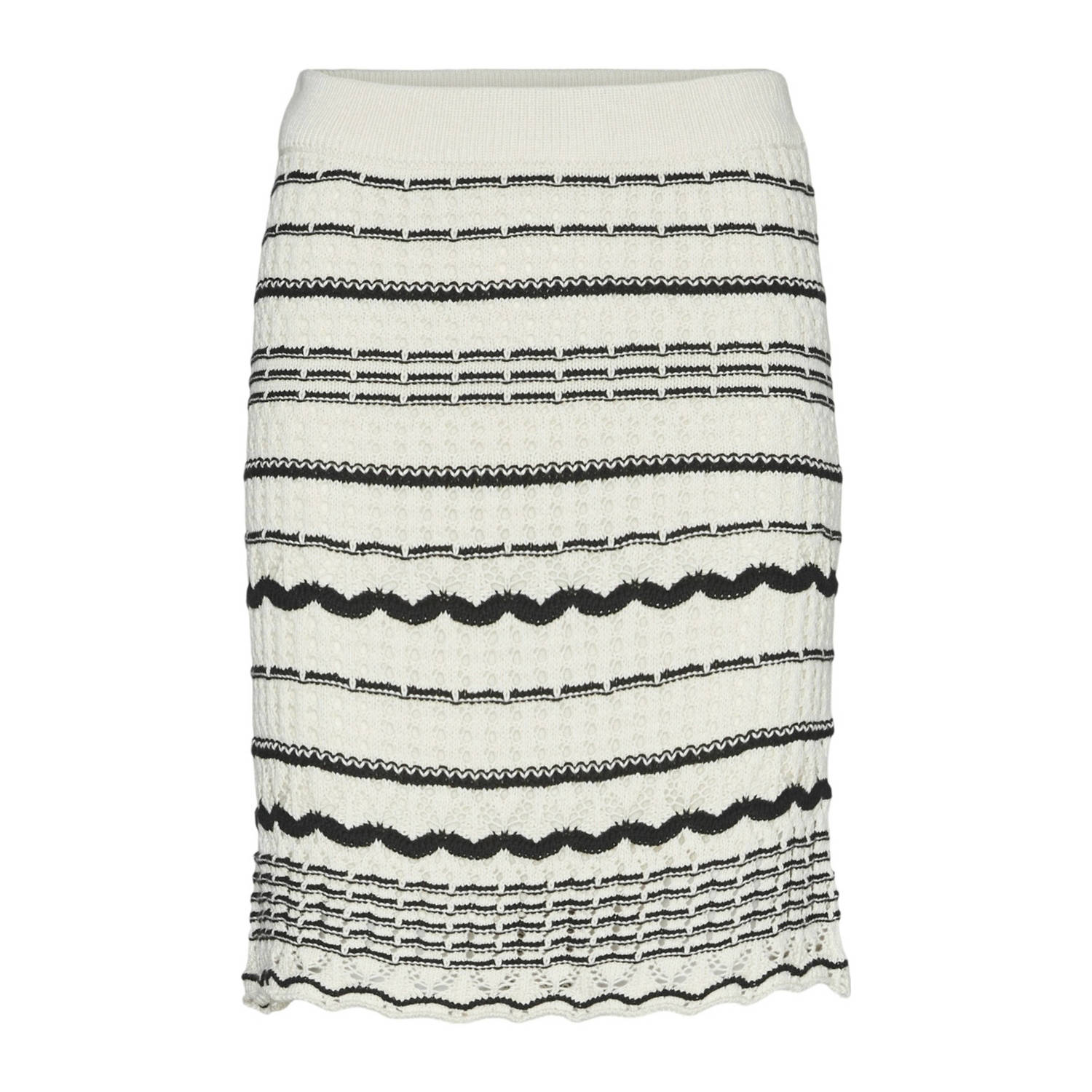 VERO MODA midi rok VMMINOU met all over print lichtgrijs crème