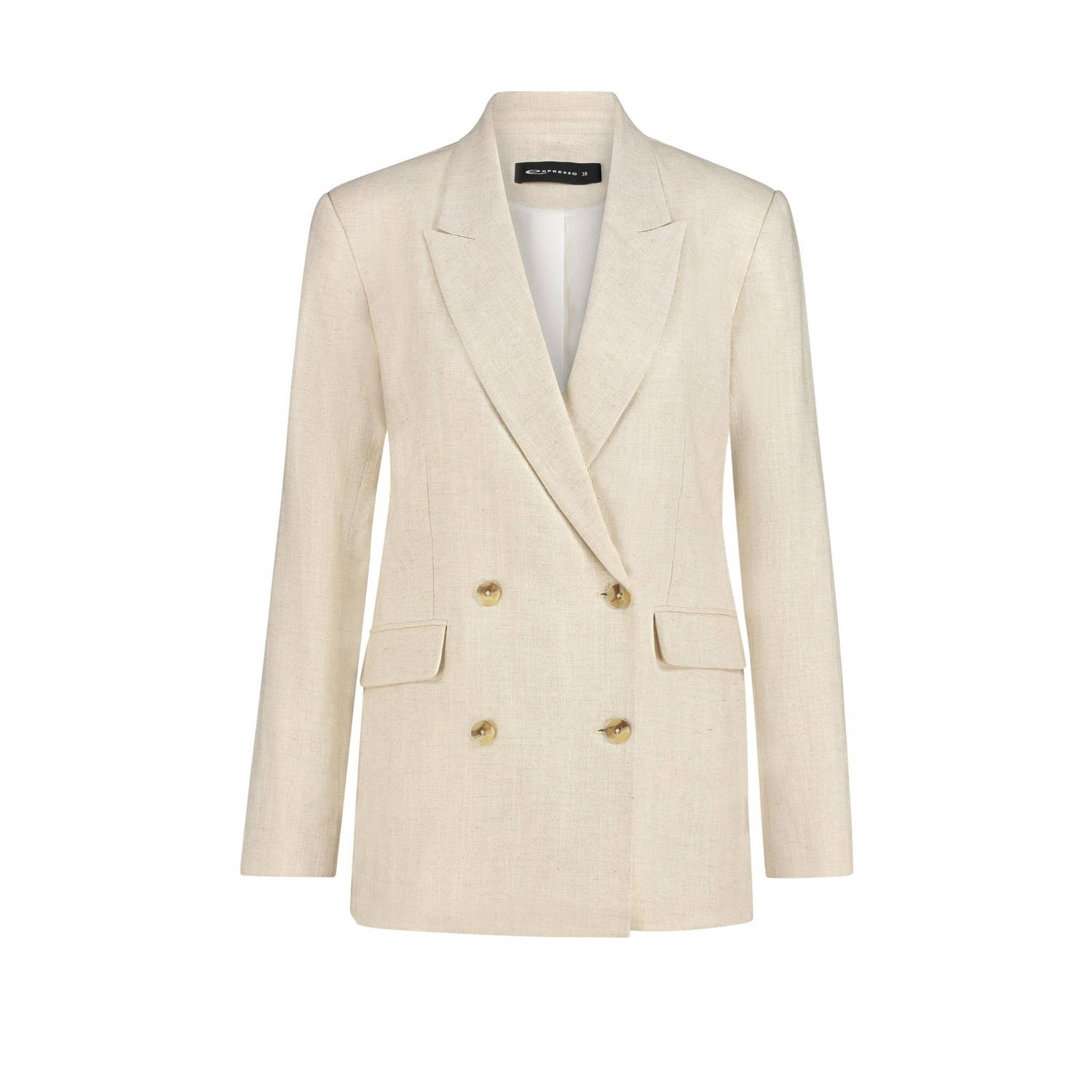 Expresso rechtvallende blazer zand