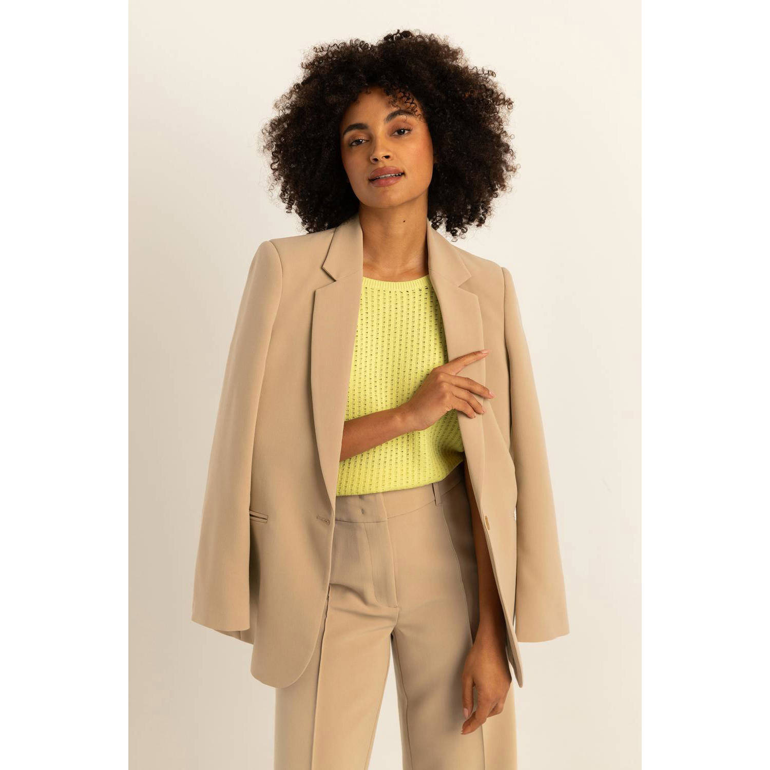 Expresso rechtvallende blazer camel