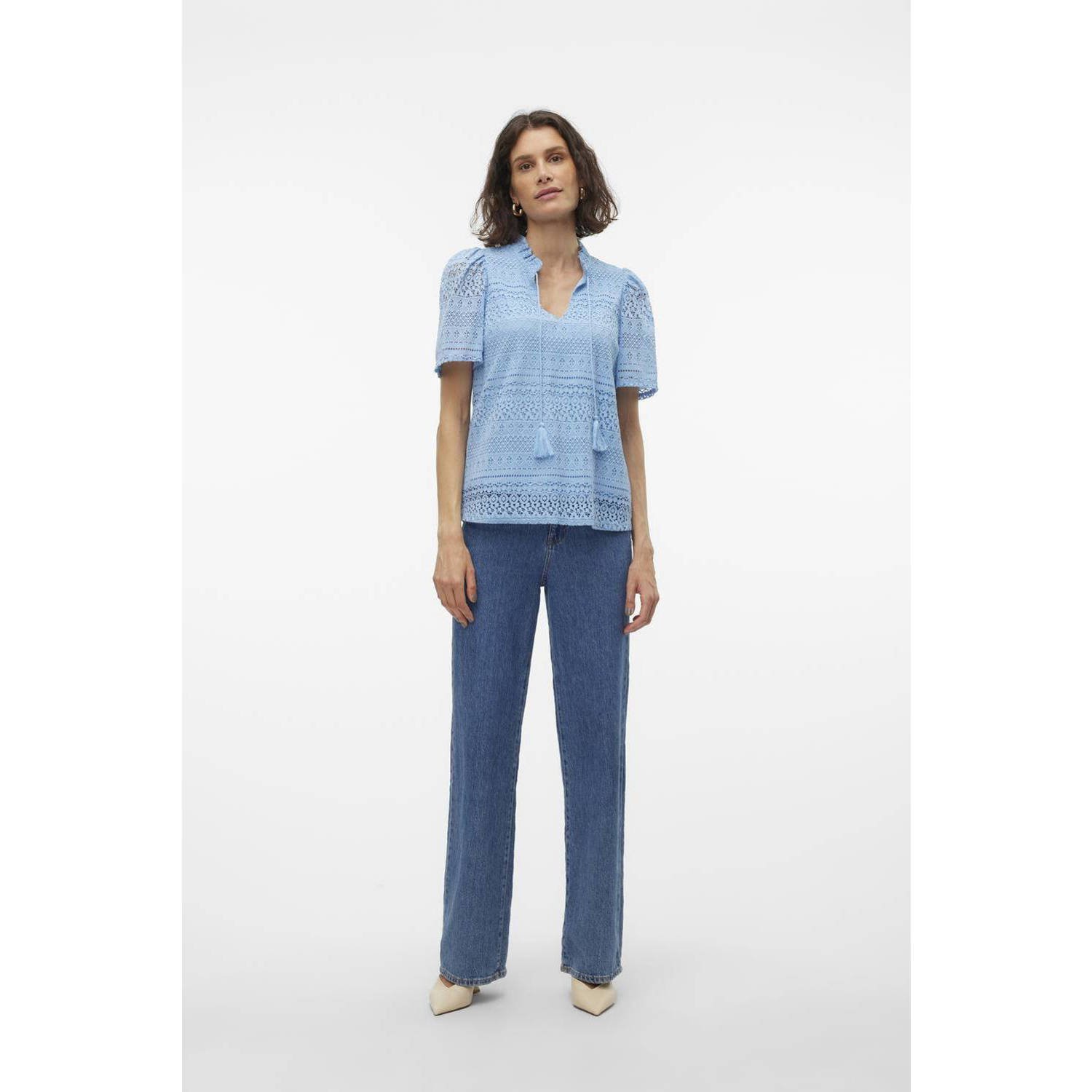 VERO MODA top VMHONEY lichtblauw