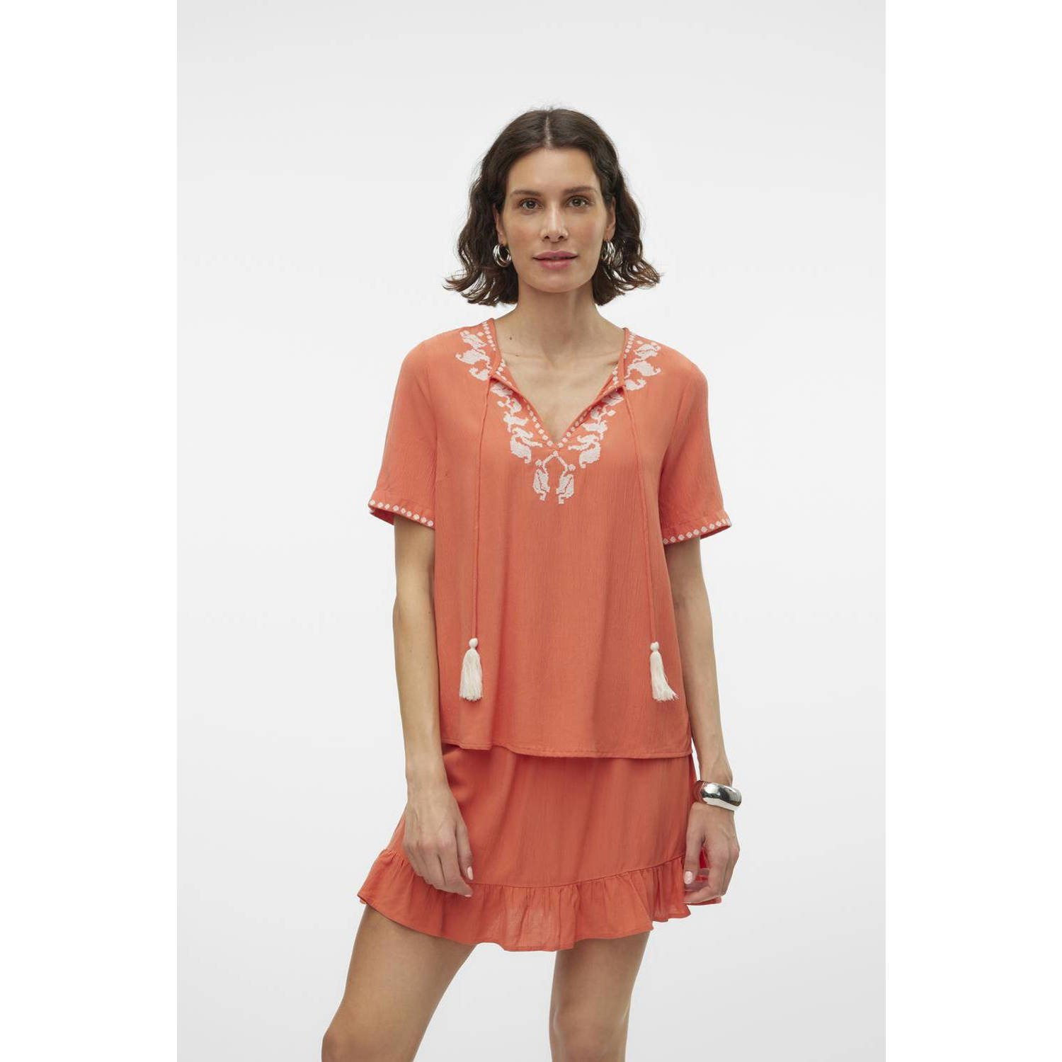 Vero moda Svella Short Sleeve V-neck Top