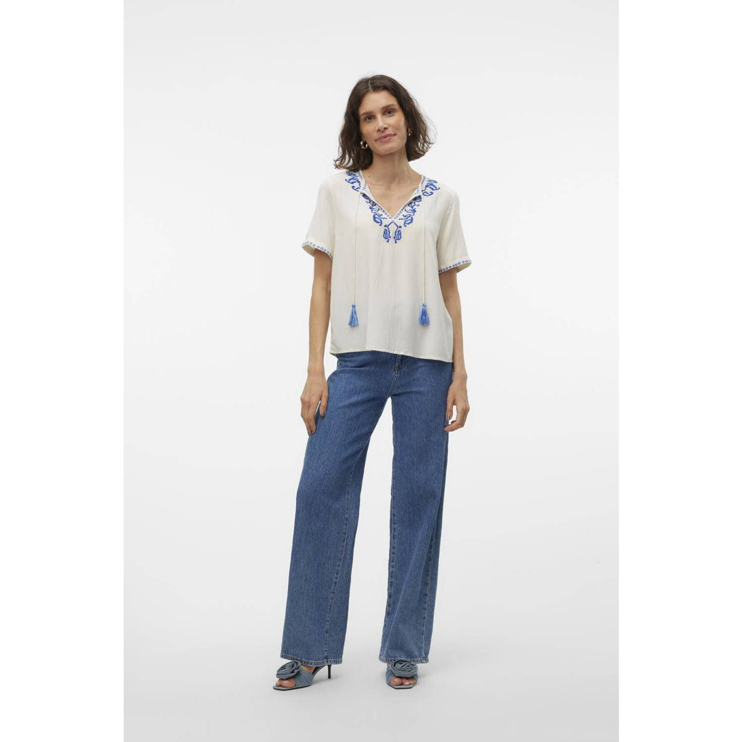 VERO MODA top VMSVELLA ecru