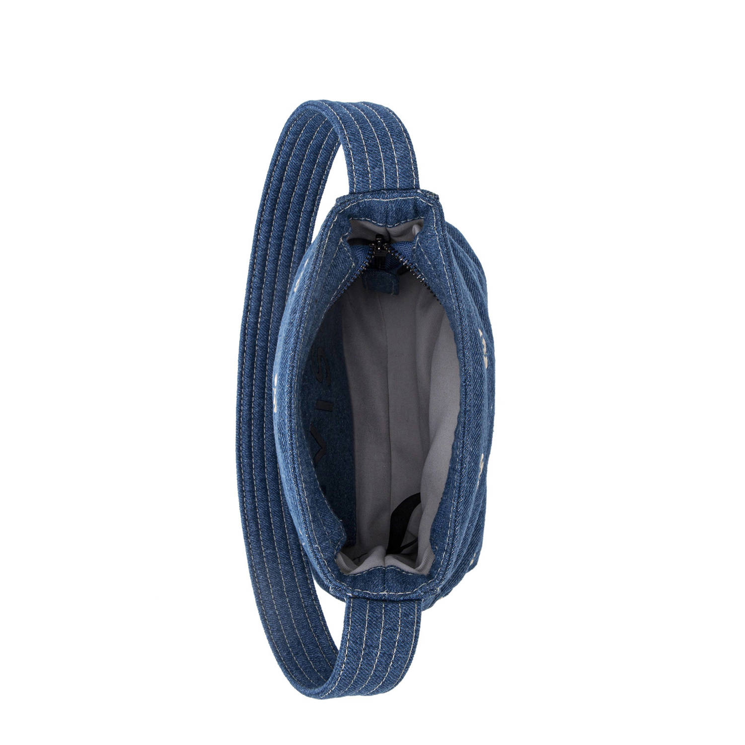 HVISK mini schoudertas Scape Mini Denim Embroidered blauw