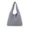 HVISK gestreepte shopper Carry Knit blauw/wit