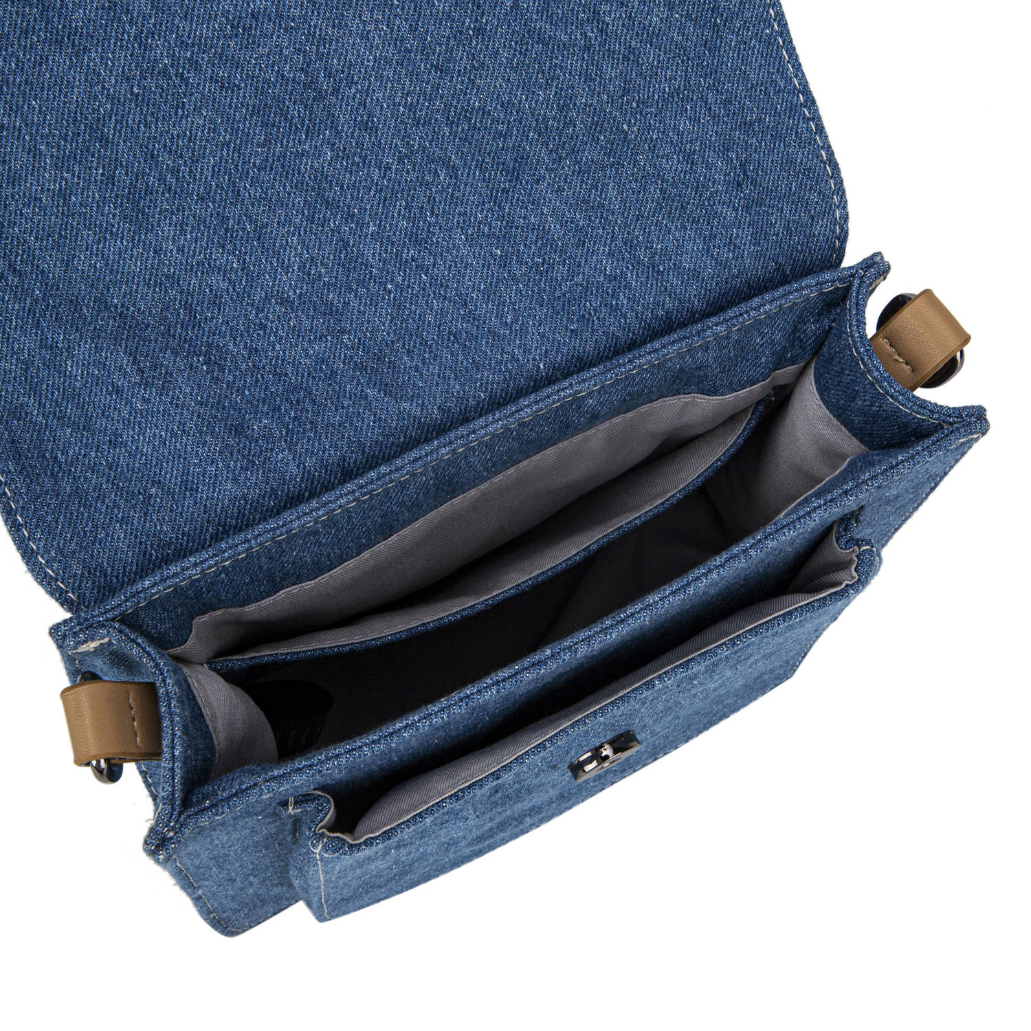 HVISK denim crossbody tas Cayman Pocket blauw