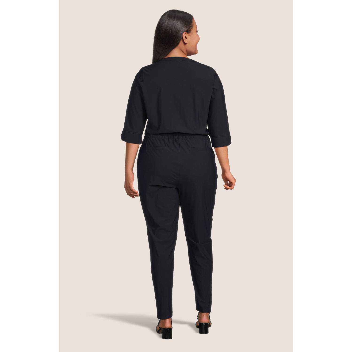 GREAT LOOKS travelstof jumpsuit donkerblauw