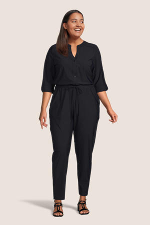 travelstof jumpsuit donkerblauw