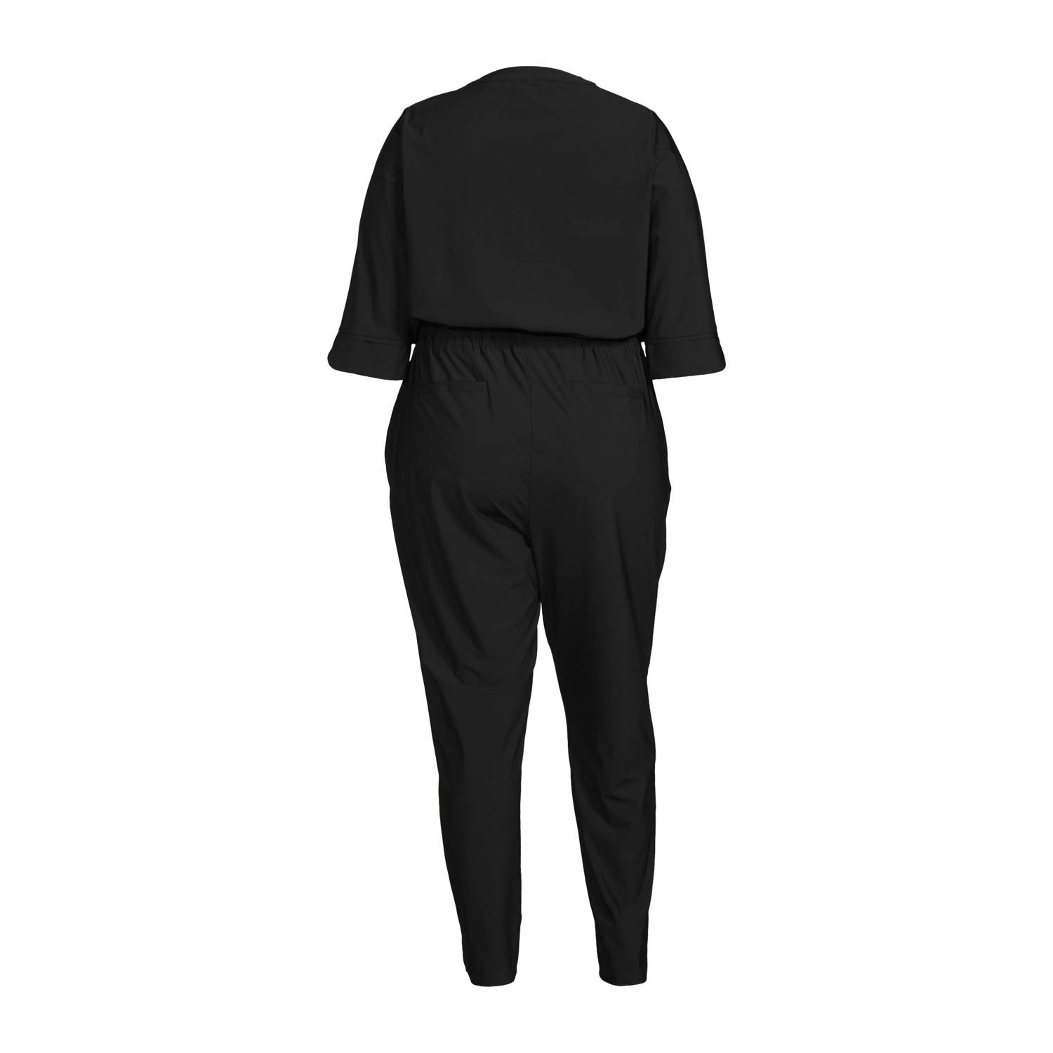GREAT LOOKS travelstof jumpsuit zwart