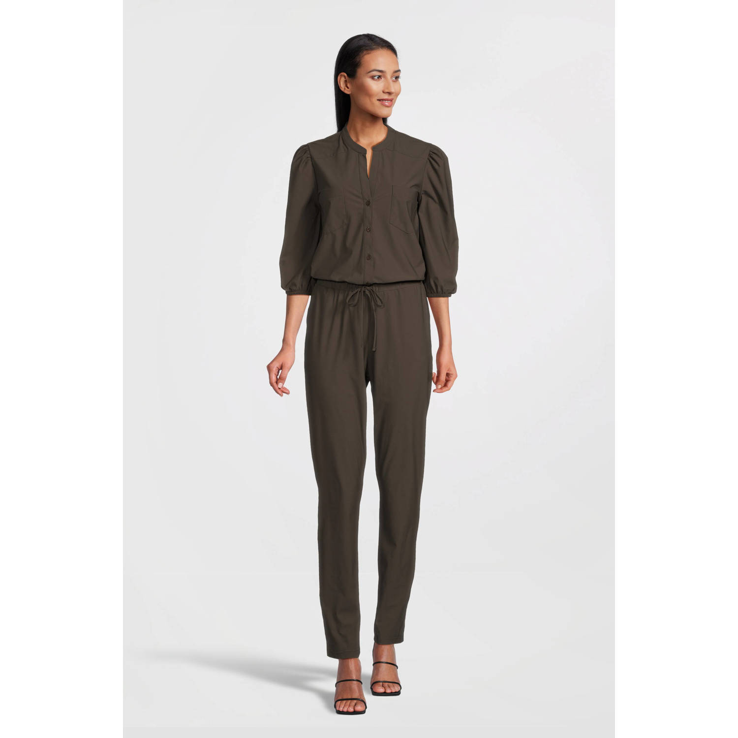 Imagine travelstof jumpsuit kaki