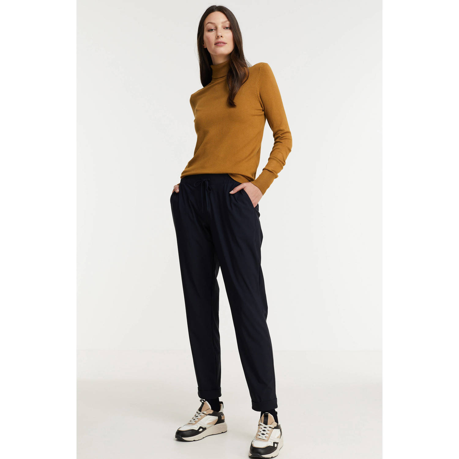 Imagine travel slim fit broek marineblauw
