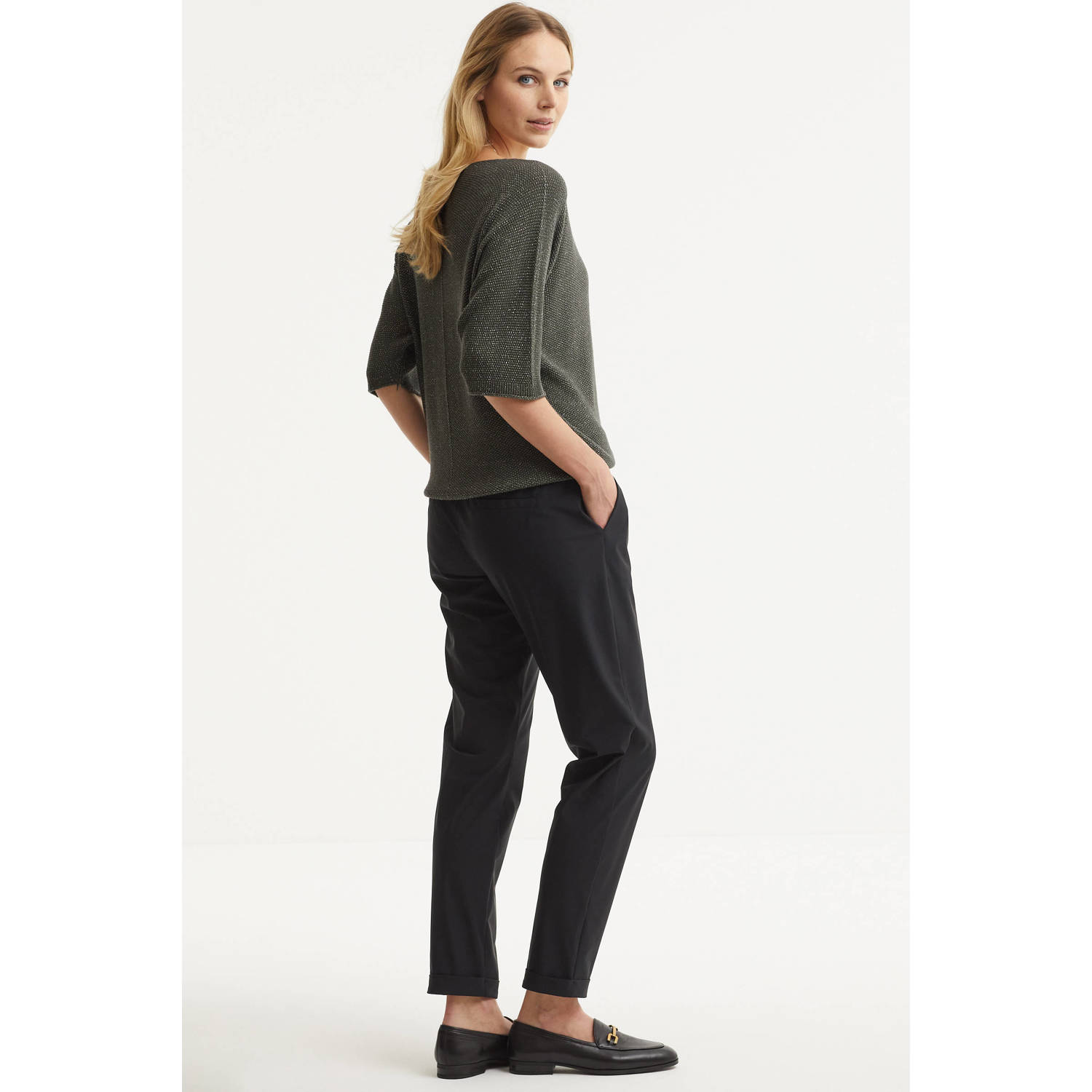 Imagine travel slim fit broek zwart