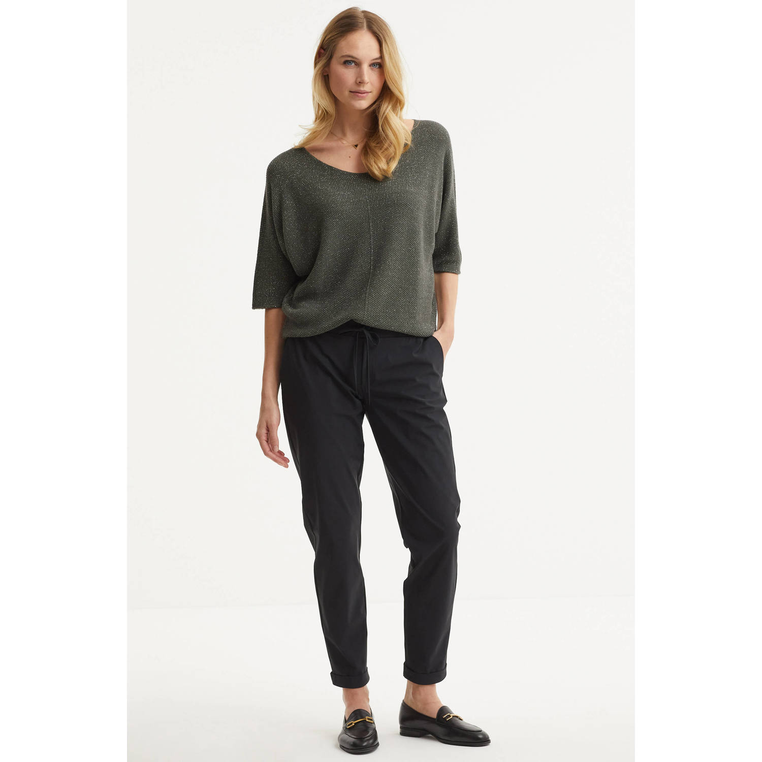 Imagine travel slim fit broek zwart