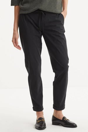 travel slim fit broek zwart