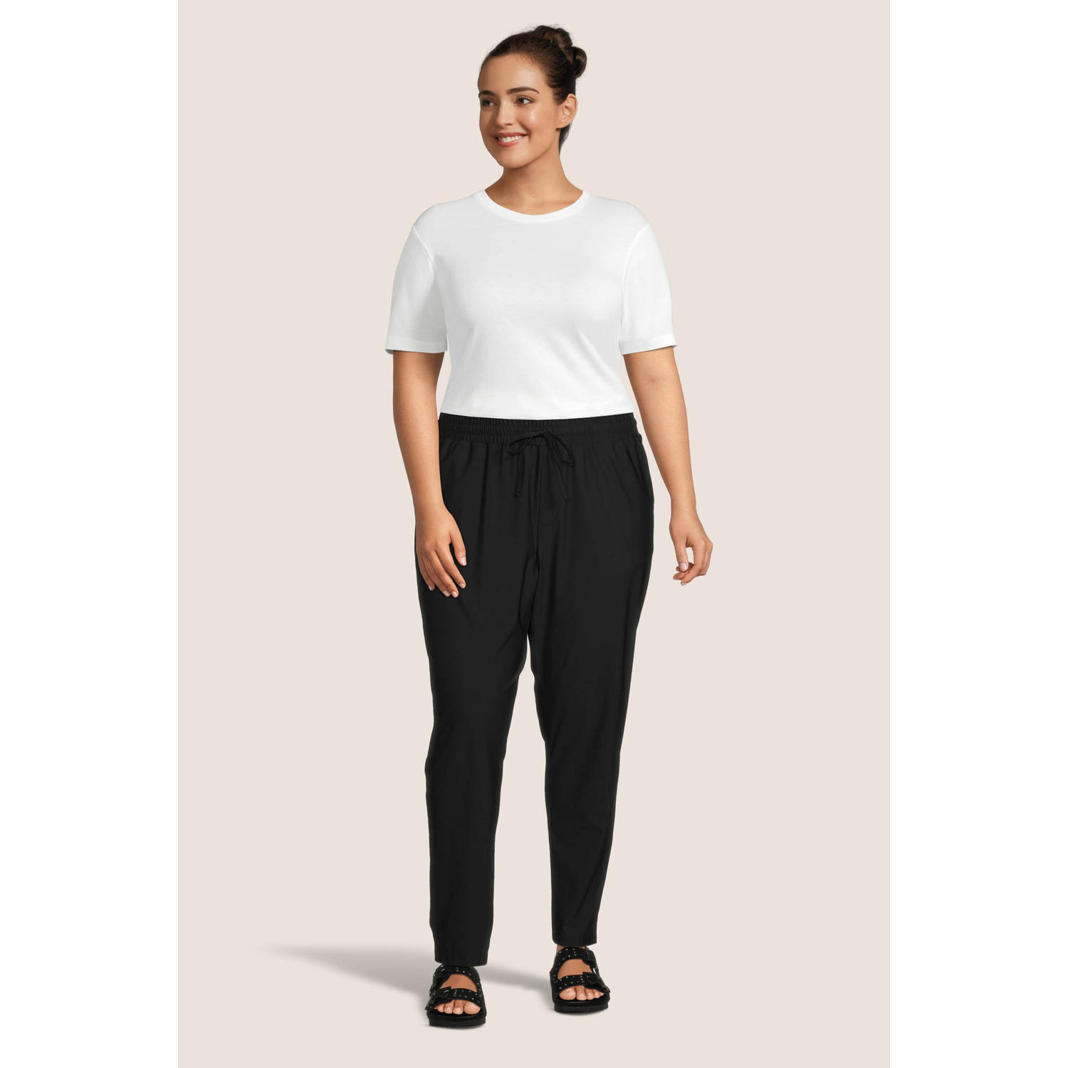 GREAT LOOKS travel slim fit broek zwart