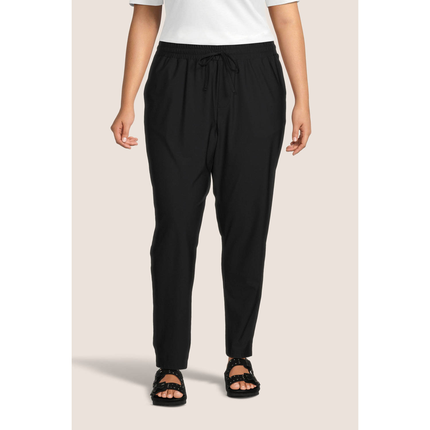 GREAT LOOKS travel slim fit broek zwart