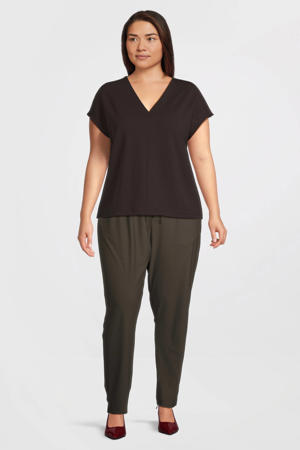 travel slim fit broek khaki