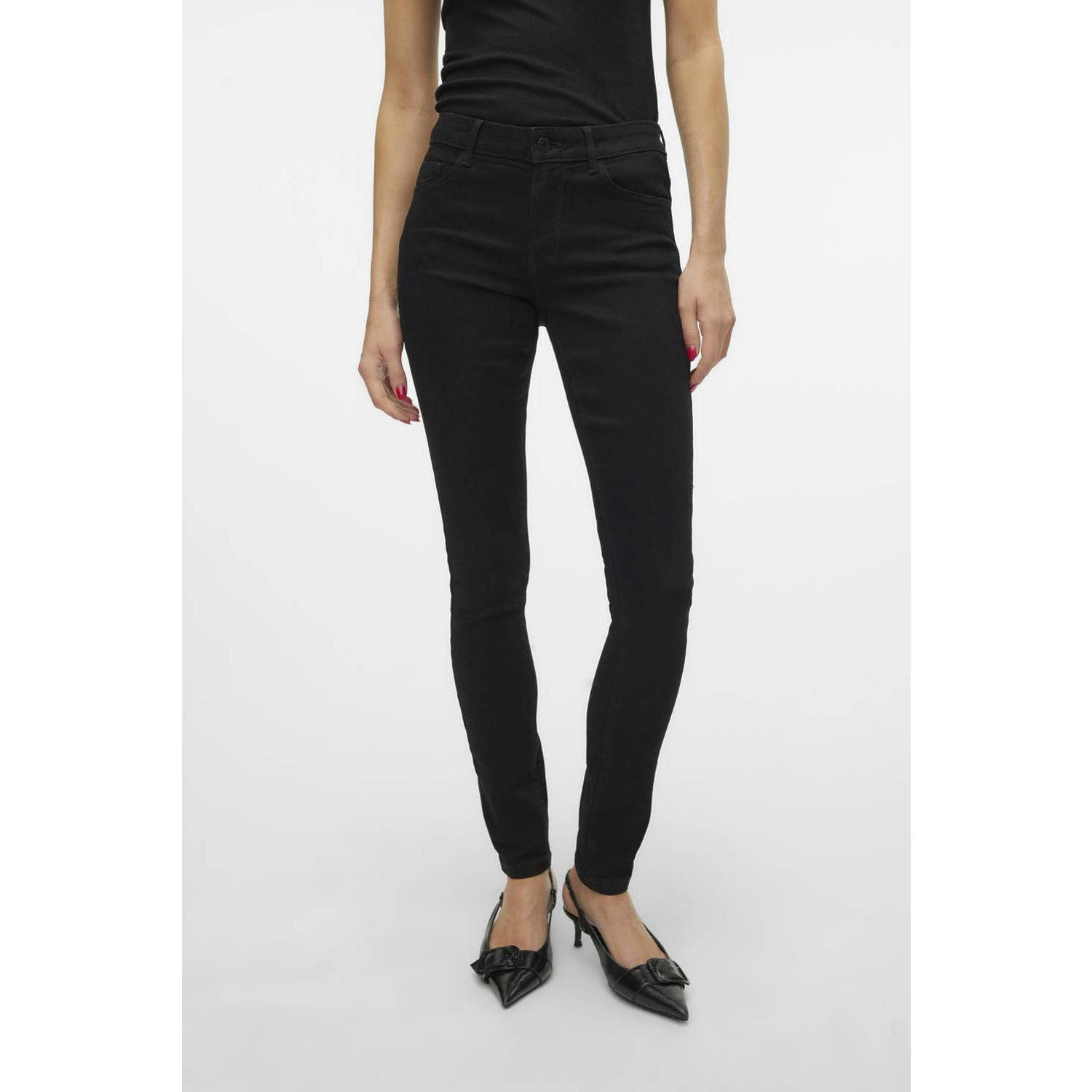 Vero Moda Skinny fit jeans VMELLY MR SKINNY JEANS BLK NOOS