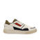 Scotch & Soda leren sneakers wit/groen