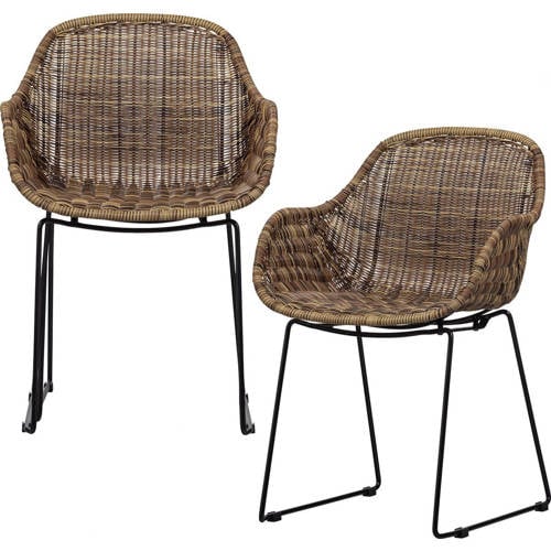 Wehkamp WOOOD Exclusive armchair Willow (set van 2) aanbieding