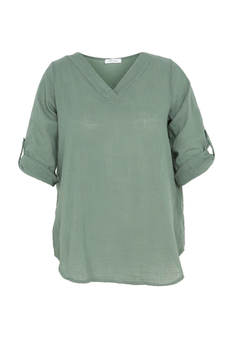 Wrap top - katoen stretch- appel groen