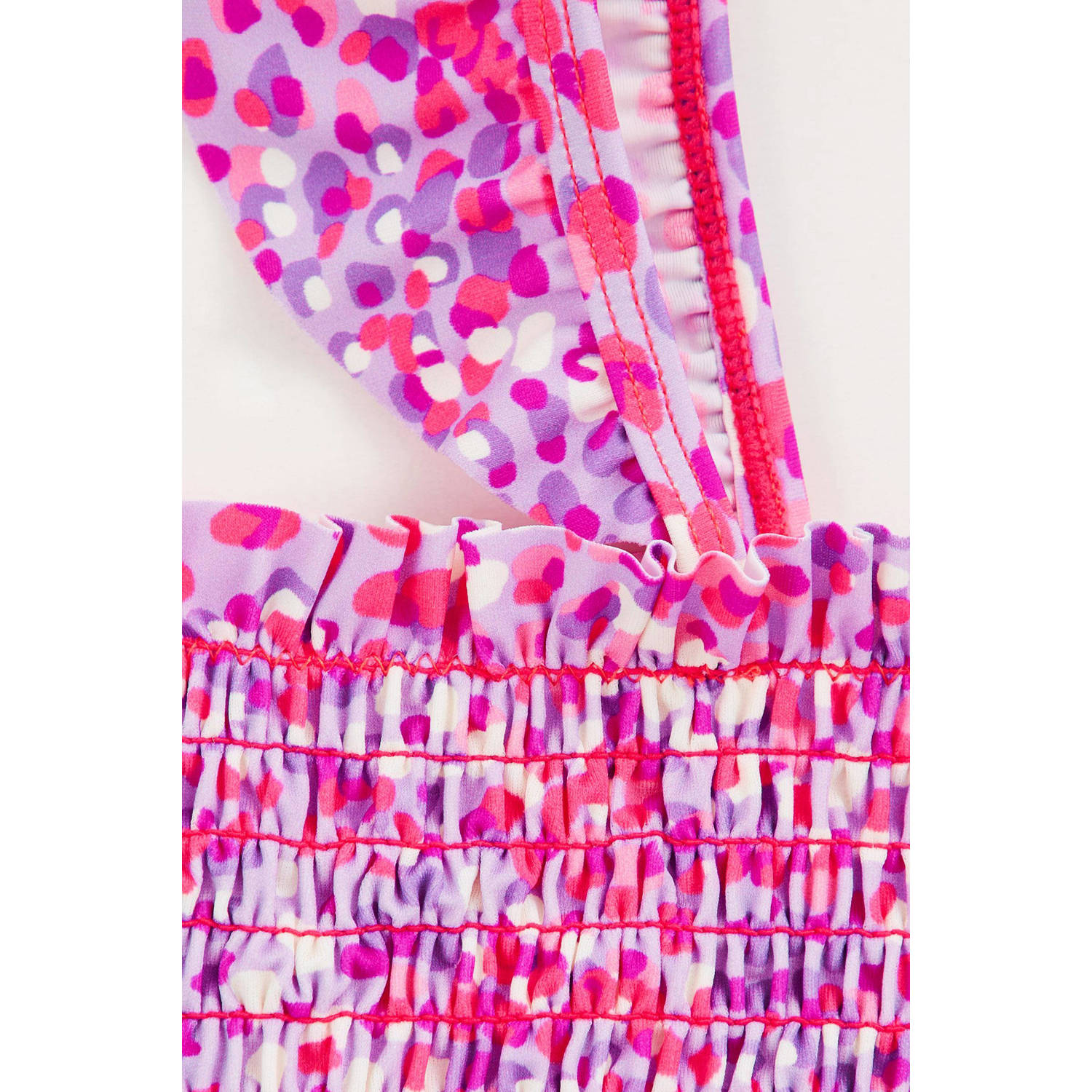WE Fashion crop bikini met smock roze paars