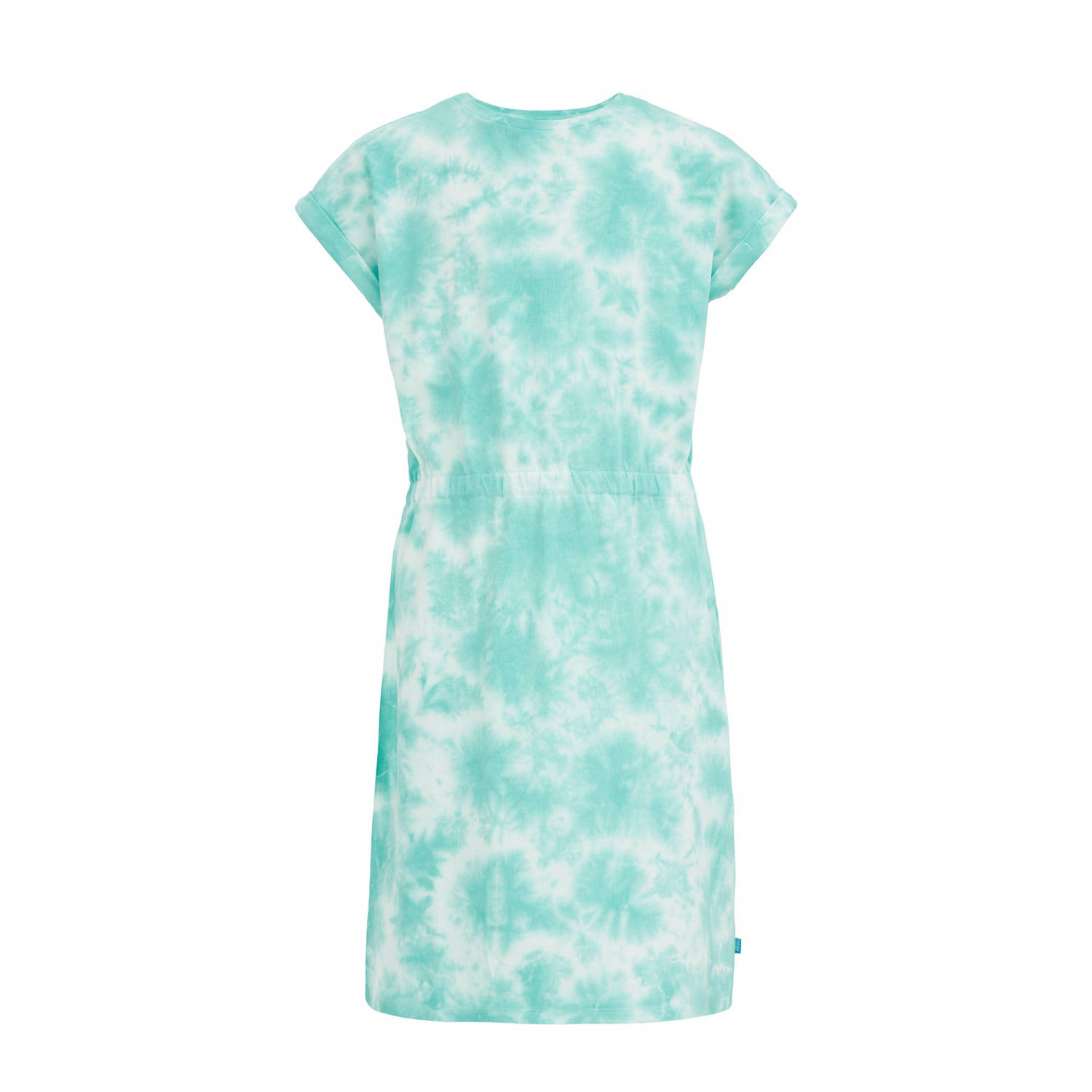 WE Fashion tie-dye T-shirtjurk mintgroen blauw Meisjes Stretchkatoen Ronde hals 110 116