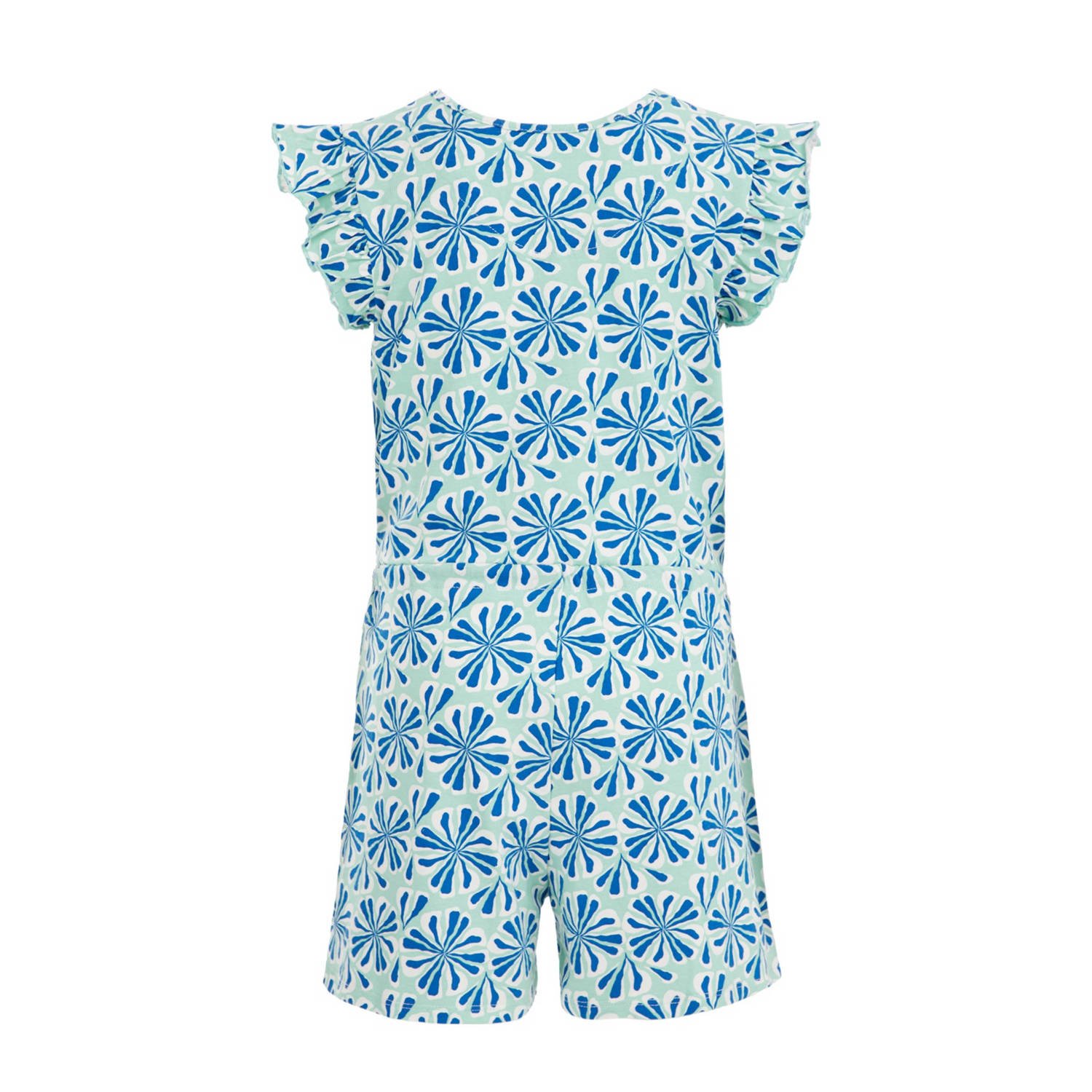 WE Fashion playsuit met all over print blauw