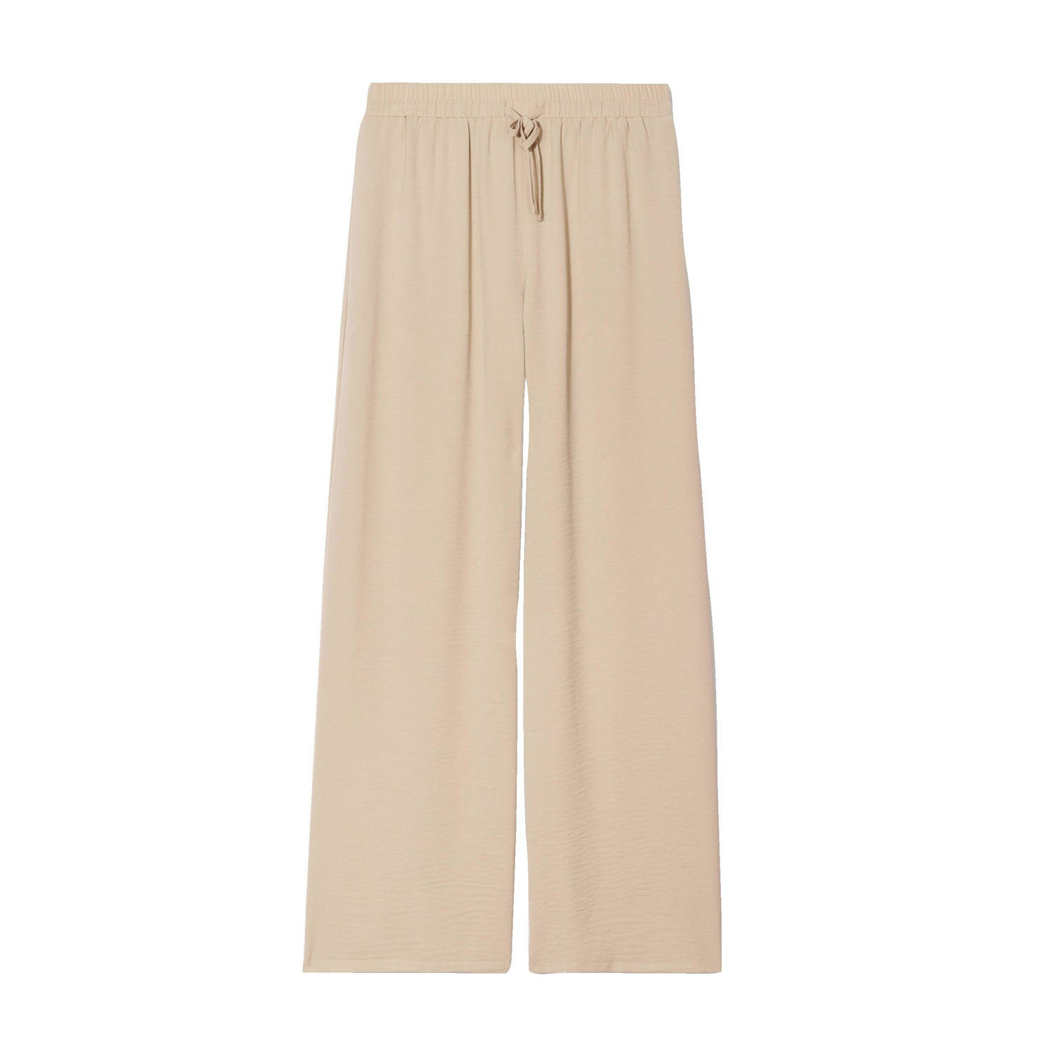 Cache high waist wide leg pantalon beige