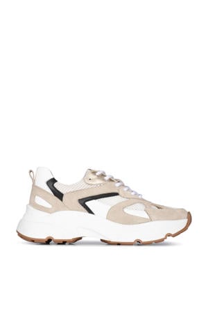 Tokio chunky leren sneakers beige/wit