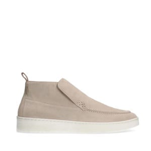 suède enkelboots beige