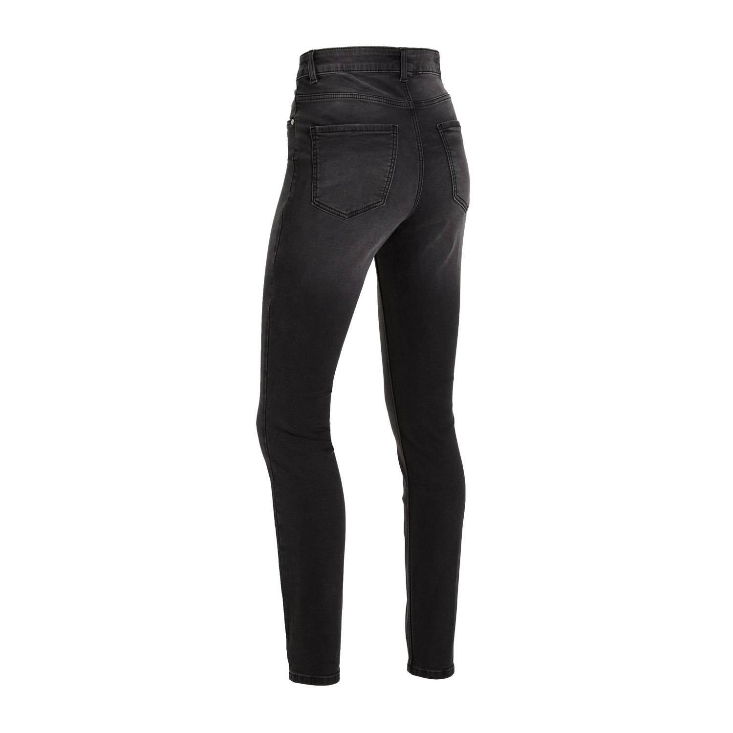 anytime high waist skinny jeans gewassen zwart