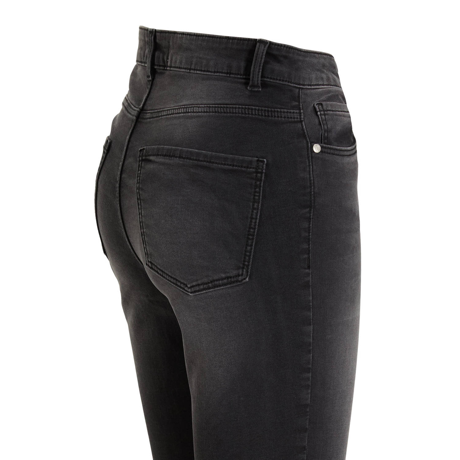 anytime high waist skinny jeans gewassen zwart
