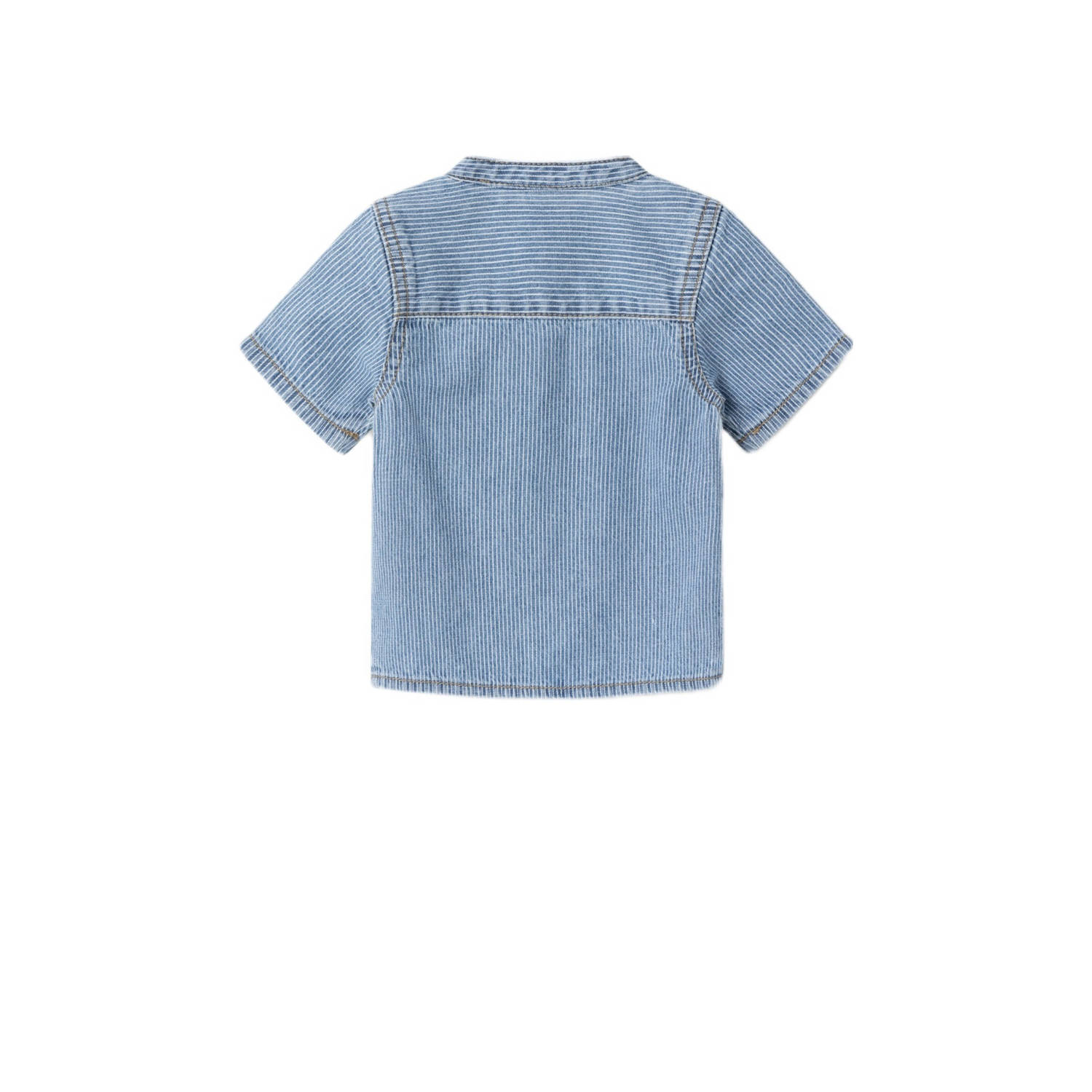 NAME IT BABY gestreept denim overhemd NBMLEO blauw wit