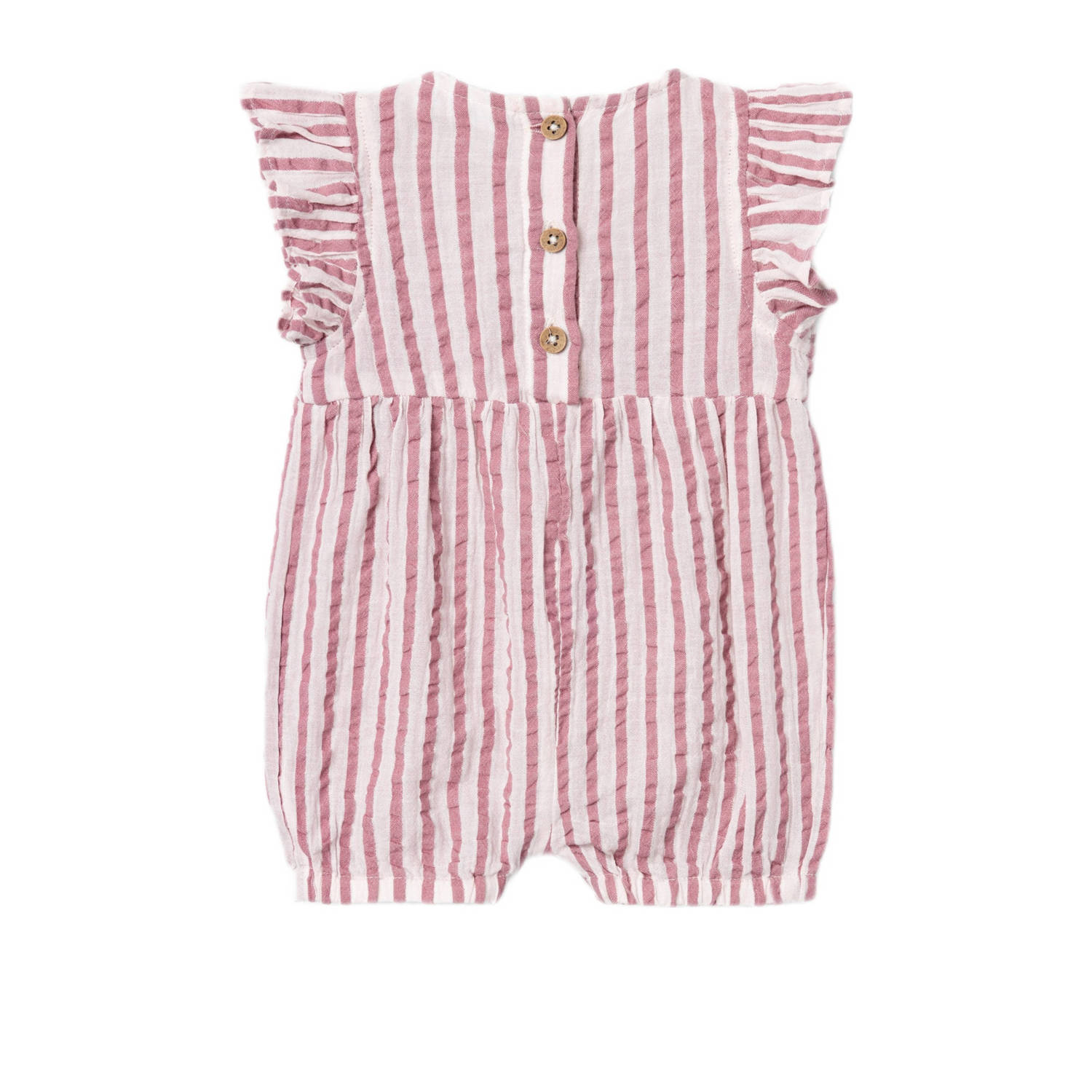 NAME IT BABY gestreepte playsuit NBFHUNICA rood wit