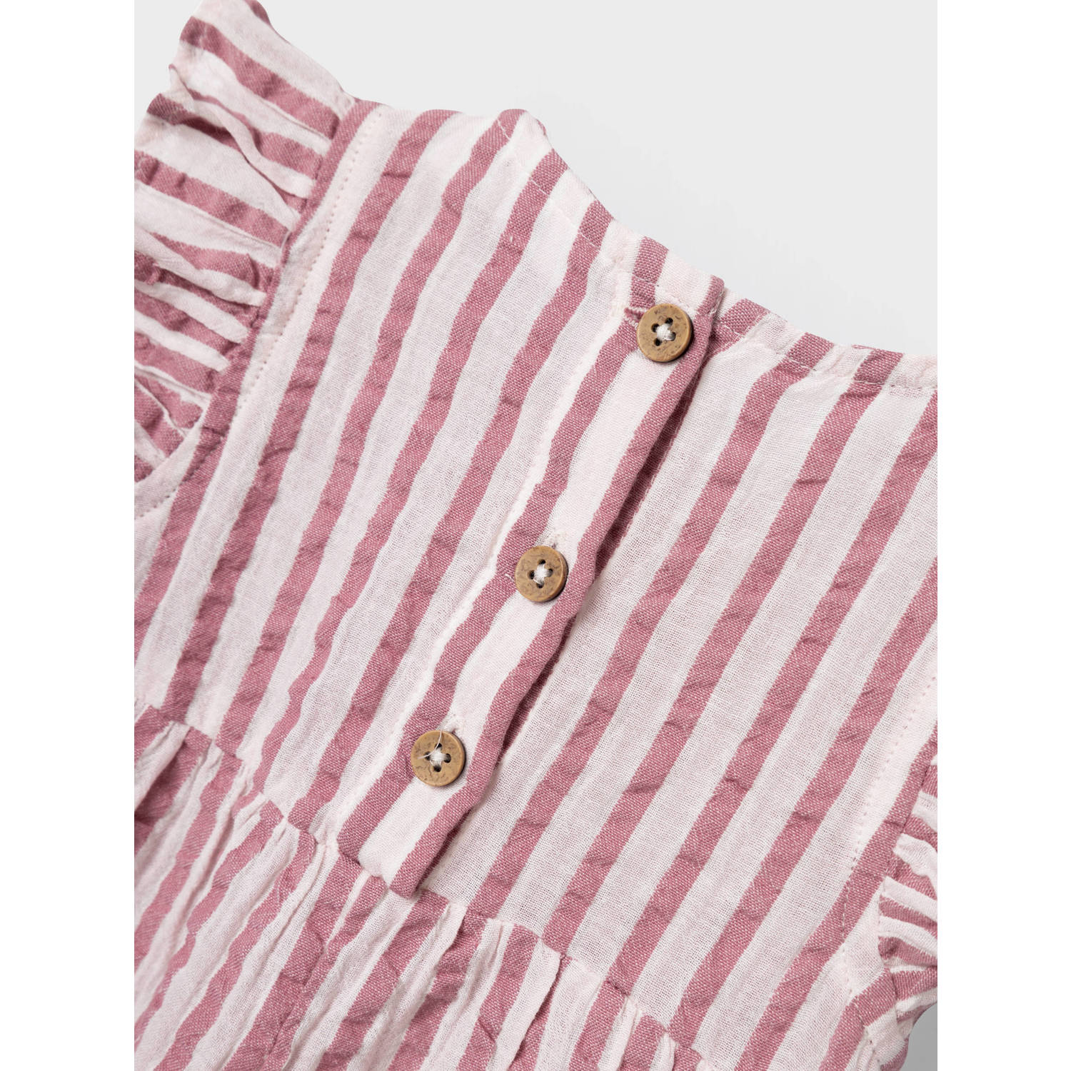 NAME IT BABY gestreepte playsuit NBFHUNICA rood wit