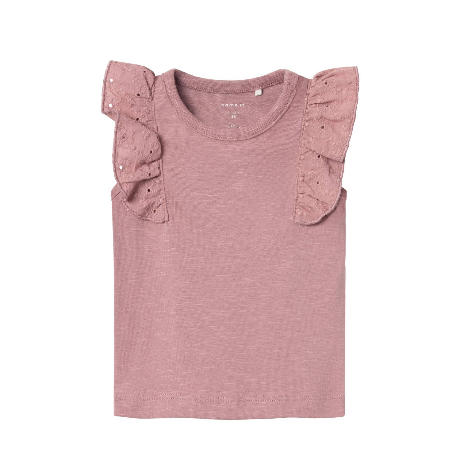 Name it BABY T-shirt NBFHUBBI oudroze Meisjes Biologisch katoen Ronde hals 74